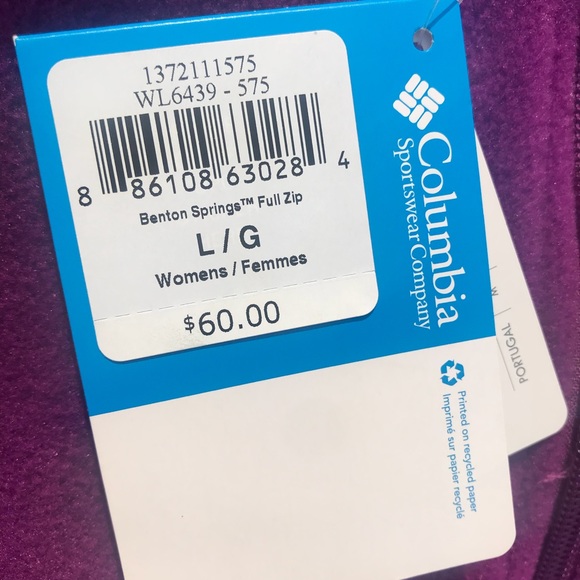 Columbia women’s Fleece purple jacket - Picture 3 of 4